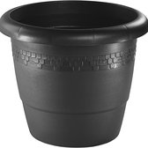 Bloempot/plantenpot antraciet kunststof diameter 40 cm - Hoogte 32 cm - Buiten gebruik