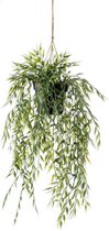 Groene bamboe kunstplant 50 cm in hangende pot - Kunstplanten/nepplanten