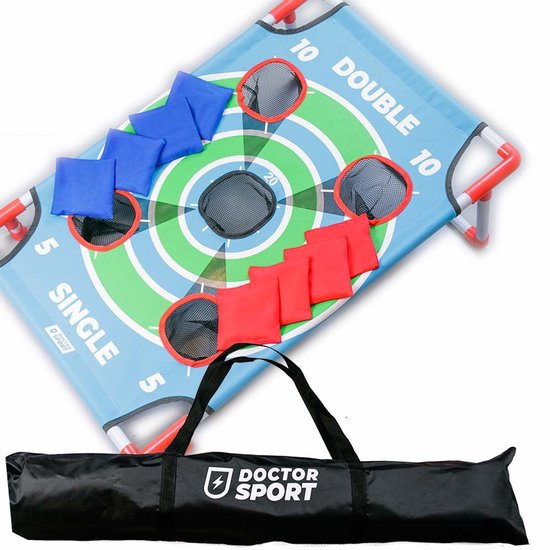 Cornhole Dart Single Top Spel - 8 Bean Bags - 3-in-1 games - in luxe draagtas - Prachtig Werpspel