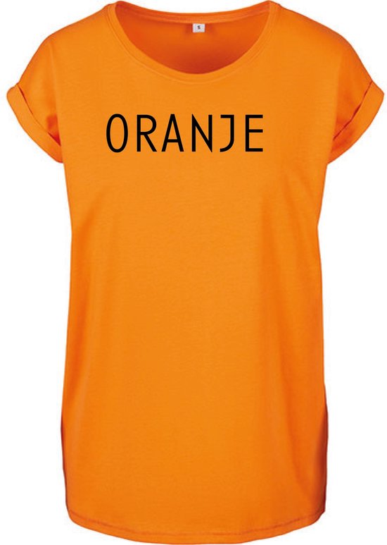 T-Shirts Dames Oranje-Oranje Zwart-XS bol