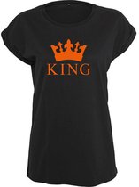 T- Shirts Dames King- Zwart - Oranje-XL