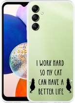 Cazy Hoesje geschikt voor Samsung Galaxy A14 4G/5G Royalty Cat Zwart