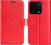 Xiaomi 13 Pro Hoesje - MobyDefend Wallet Book Case (Sluiting Achterkant) - Rood - GSM Hoesje - Telefoonhoesje Geschikt Voor Xiaomi 13 Pro