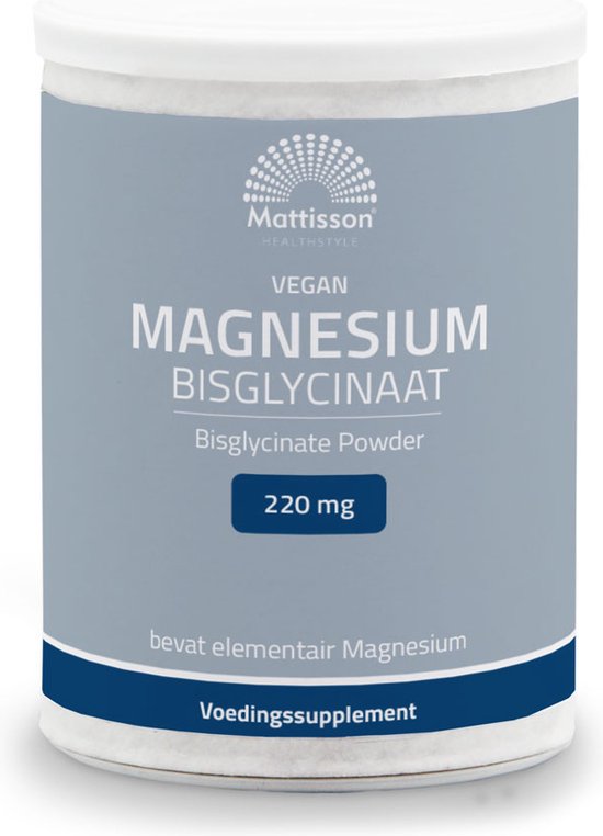 Mattisson - Magnesium Bisglycinaat Poeder - 11% Elementair Magnesium - L-Glycine - 200 Gram