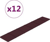 vidaXL - Wandpanelen - 12 - st - 1,62 - m² - 90x15 - cm - stof - paars