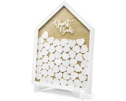 Gastenboek/receptieboek Huisje - Bruiloft - met mini wenskaartjes - 43 x 31 cm