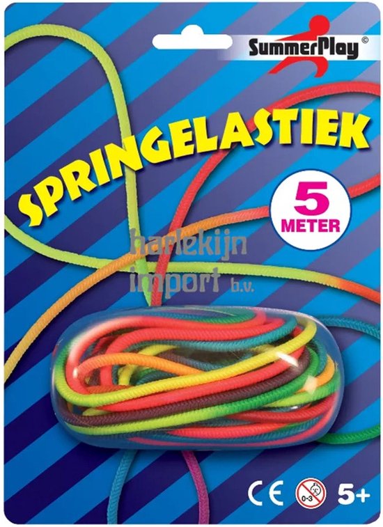 Summerplay springtouw - elastiek - 5 meter - multikleur - rubber - springtouw - buitenspeelgoed - sport speelgoed