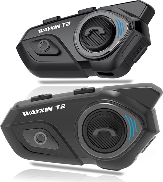 WAYXIN - Casque moto sans fil T2 - Oreillette Bluetooth avec microphone -  Système