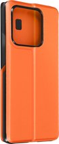 Folio Hoes geschikt voor Xiaomi Redmi 12C Stevige Bescherming oranje