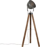 QAZQA emado - Lampadaire Industriel | Lampe sur pied - 1 lumière - H 164 cm - Grijs - Industriel - Salon | Chambre à coucher | Cuisine