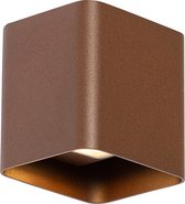 QAZQA evi - Moderne LED Wandlamp voor buiten - 2 lichts - D 6.6 cm - Roestbruin - Buitenverlichting