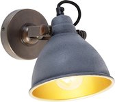 QAZQA liko - Industriele Wandlamp voor binnen - 1 lichts - D 21.5 cm - Grijs - Industrieel - Woonkamer | Slaapkamer | Keuken
