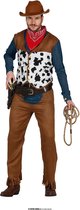 Guirca - Cowboy & Cowgirl Kostuum - Cowboy Billy Cowlove - Man - Bruin - Maat 48-50 - Carnavalskleding - Verkleedkleding