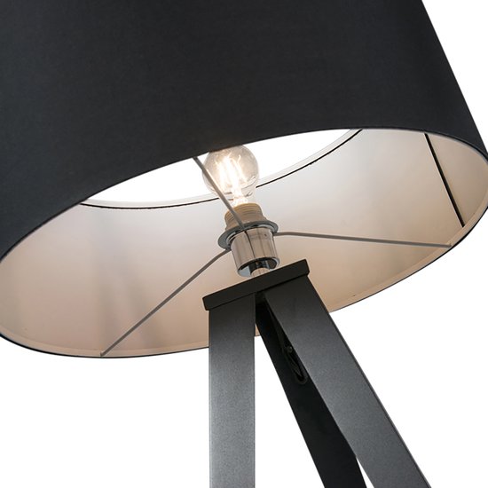 QAZQA ilse - Moderne Tripod | driepoot vloerlamp | Staande Lamp - 1 lichts - H 1450 mm - Zwart - Woonkamer | Slaapkamer | Keuken