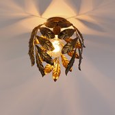 QAZQA linden - Klassieke Plafondlamp - 1 lichts - Ø 30 cm - Goud/messing - Woonkamer | Slaapkamer | Keuken