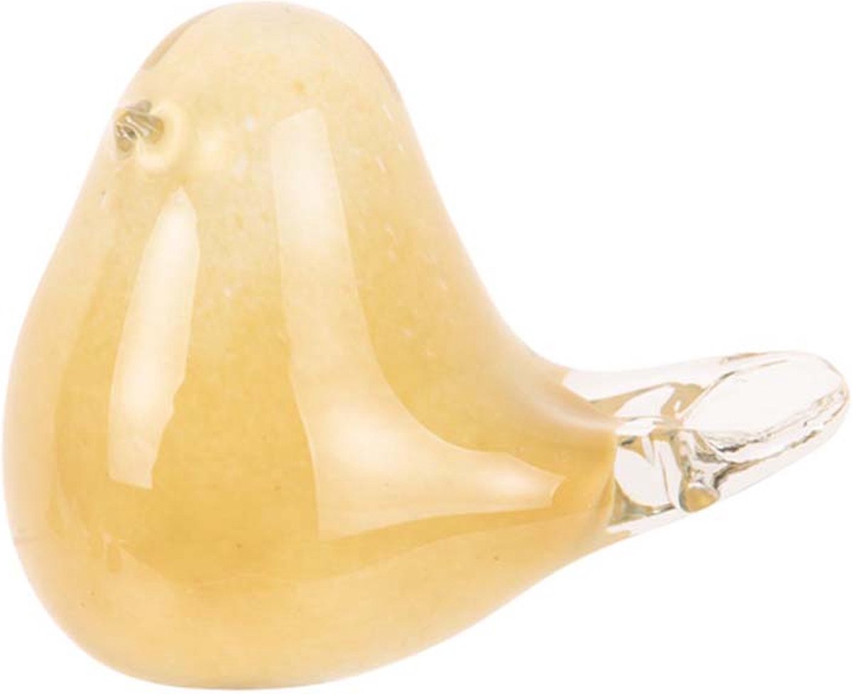 Present Time Glazen Vogel Geel M - Glazen Decoratievogel - 8 cm