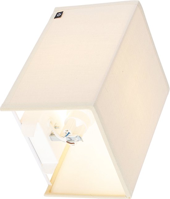 QAZQA vete - Moderne Wandlamp met kap Up Down voor binnen - 1 lichts - D 115 mm - Beige - Woonkamer | Slaapkamer - Afbeelding 10