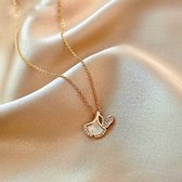 Fashion jewelry|Dames Ketting|Valentijns cadeau| gift|verrassing|abrikozen bladeren