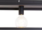 QAZQA cage - Industriele Plafondlamp - 4 lichts - L 99.5 cm - Zwart - Industrieel - Woonkamer | Slaapkamer | Keuken