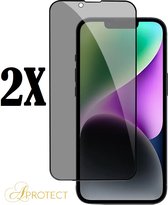 APROTECT® - Privacy screenprotector geschikt voor Apple iPhone 13 / 13 Pro - Tempered glass - Geschikt voor iPhone 13/13 Pro - Screen protector - 2 stuks