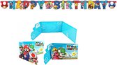 Amscan - Super Mario - Invitations - Guirlande de lettres - Décoration - Fête d'enfants.