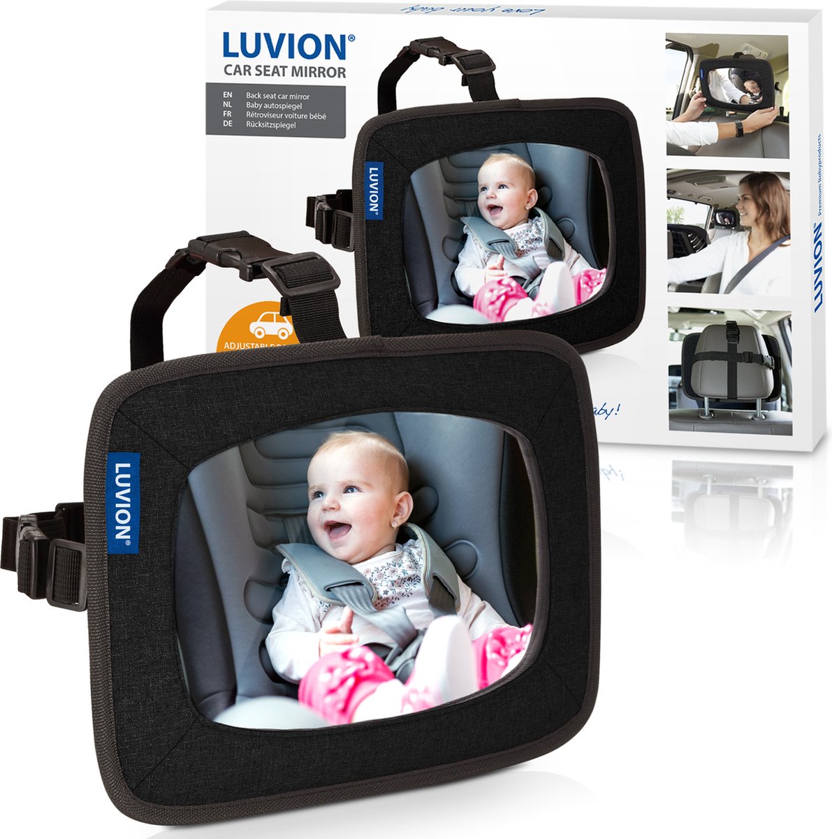 LUVION® Autospiegel - Autospiegel Baby - Baby spiegel - Baby auto spiegel voor de achterbank van de auto