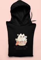 Cute cat Hoodie - Kawaii Neko - Anime Merch - Strawberry Jam - Maat L