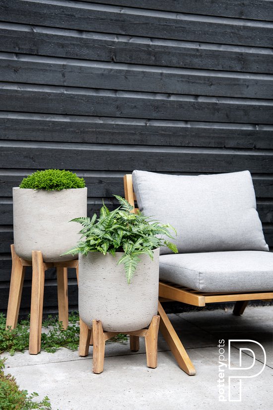 Pottery Pots Charlie feet Low L grey washed D29.5 x H34.5 cm dit is ...