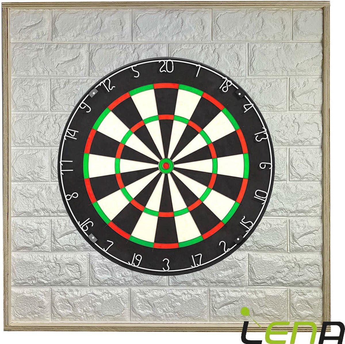 Lena Professional Dartbord + Lena Dartbord Geluidsdemper Deluxe Wit