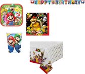 Amscan – Super Mario – Feestpakket – Tafelkleed – Bordjes – Bekers – Servetten – Slinger – Versiering - Kinderfeest.