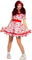 Wilbers & Wilbers - Living Dead Dolls Kostuum - Bloody Doll Angelina - Vrouw - Rood, Wit / Beige - Maat 42 - Halloween - Verkleedkleding