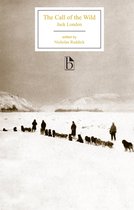 Boekomslag van 'The Call of the Wild' door Jack London, bewerkt door Nicholas Ruddick, met een sepia-afbeelding van een sledehondenkar in de sneeuw.