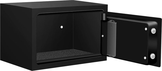 BRASQ Elektronische Kluis Zwart - 31x20x20 cm - Cijferslot - incl. Bevestigingsmateriaal - Geldkist - geldkluis - Geldkistje met cijferslot