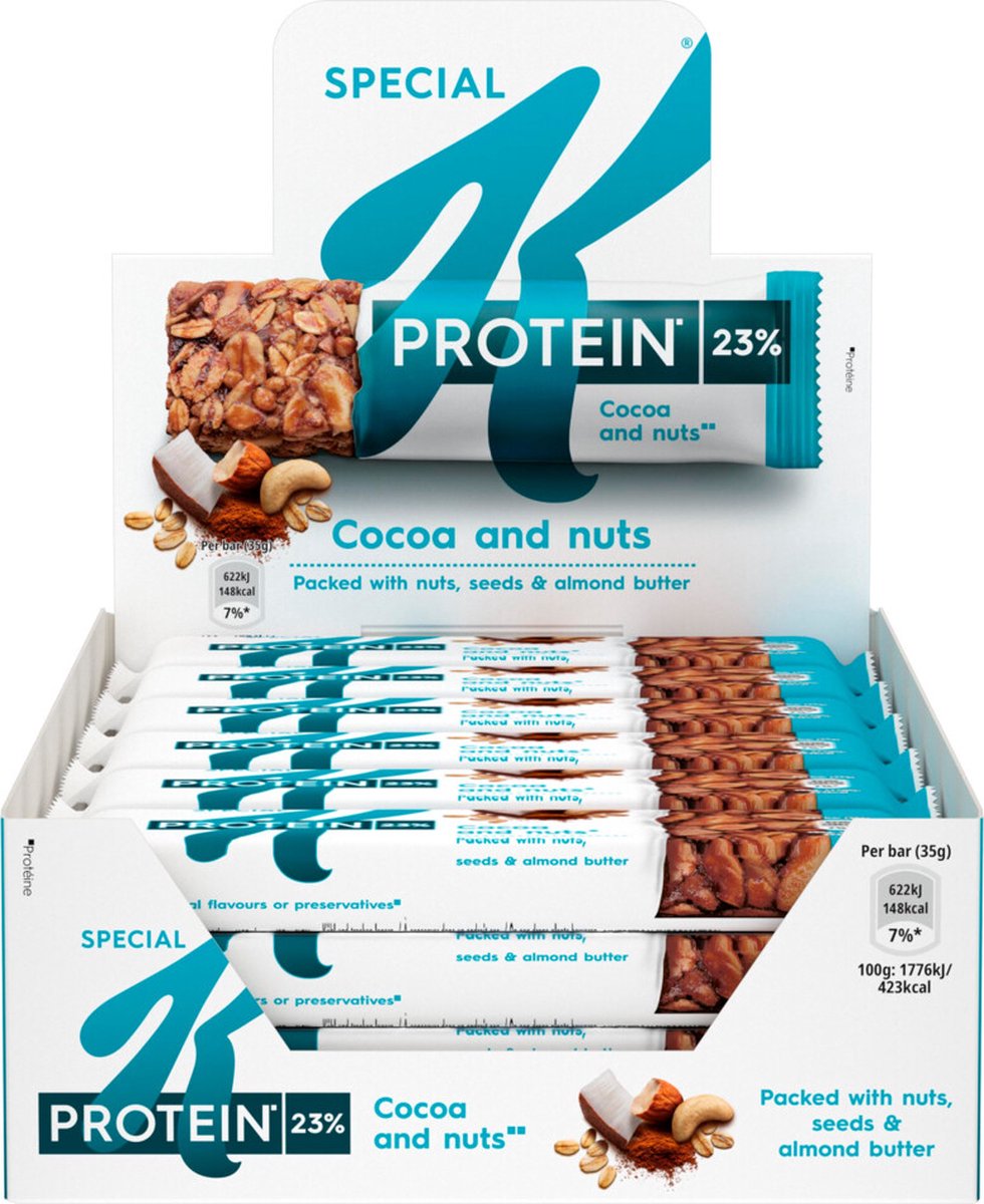 Kellogg's Special K Pro Repen Kokosnoot Cacao \u0026 Cashewnoot 18 x 35 gr | bol