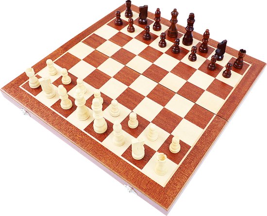 Chessebook Schaakspel van hout - Schaakbord 41 x 41 cm - Opvouwbaar - Schaak - Schaakset - Schaakdoos - Handgemaakt Chessebook Schaakspel van hout - Schaakbord 41 x 41 cm - Opvouwbaar - Schaak - Schaakset - Schaakdoos - Handgemaakt