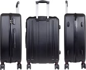 Reiskoffer - Koffer met TSA slot - Reiskoffer op wielen - Stevig ABS - 95 Liter - Dallas - Zwart - Travelsuitcase - L