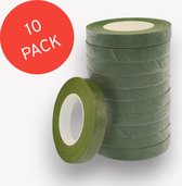 Bloementape 10 pack - 10x groen (10 rollen) - Bloementape groen zelfklevende - Floraltape