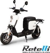 Retelli Picollo - e-scooter - léger - blanc - batterie 20AH - y compris plaque d'immatriculation, nom et contrôle technique
