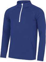 Herensportshirt 'Cool 1/2 Zip Sweat' Royal Blue/White - XL