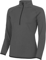 Damessportshirt 'Cool 1/2 Zip Sweat' Solid Charcoal/Black - XL