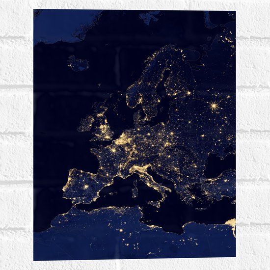Muursticker - Kaart van Europa - 30x40 cm Foto op Muursticker