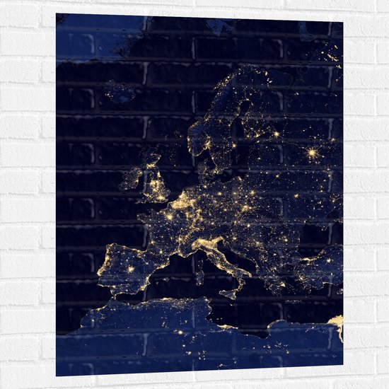 Muursticker - Kaart van Europa - 75x100 cm Foto op Muursticker