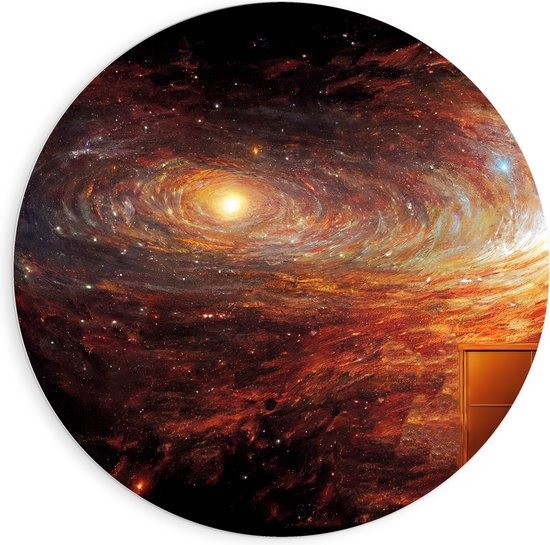 PVC Schuimplaat Muurcirkel - Door bij de Melkweg in het Univserum - 90x90 cm Foto op Muurcirkel (met ophangsysteem)