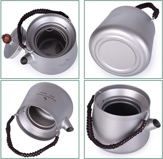 Draagbare Pot/beker Van Titanium, Voor Op De Camping, Met Klapgreep 550 Ml