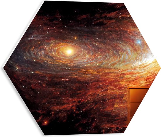 PVC Schuimplaat Hexagon - Door bij de Melkweg in het Univserum - 40x34.8 cm Foto op Hexagon (Met Ophangsysteem)