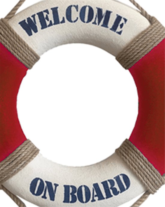 Poster Reddingsboei op oud hout achtergrond