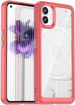 Nothing Phone (1) Hoesje Acryl Back Cover Rood