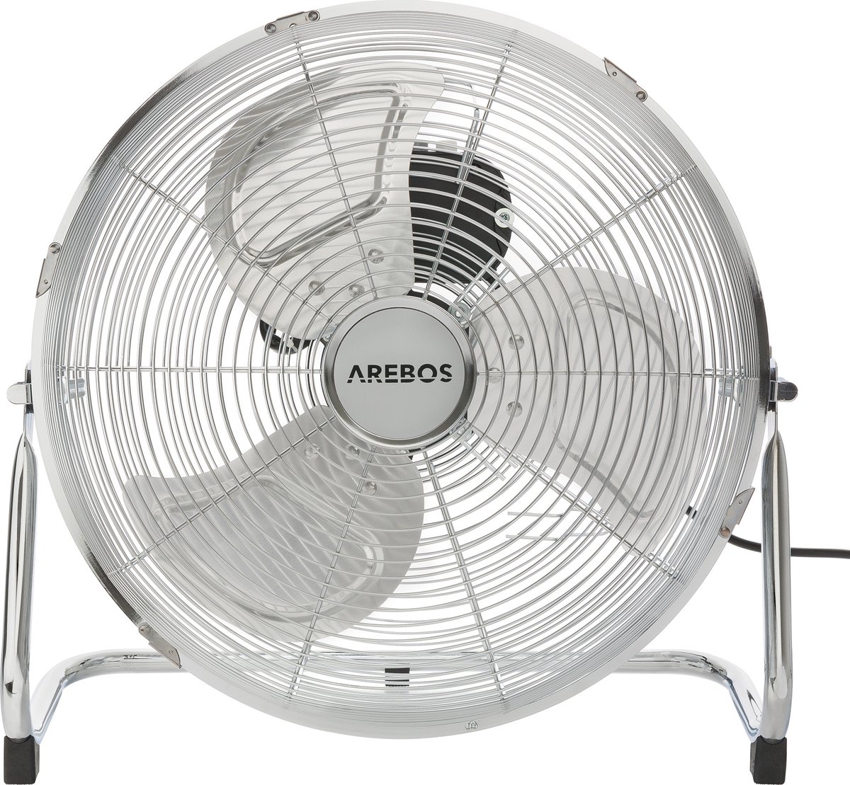 AREBOS Vloerventilator 35cm - Ventilator 70W - 3 Instelbare Snelheidsniveaus - Chroom