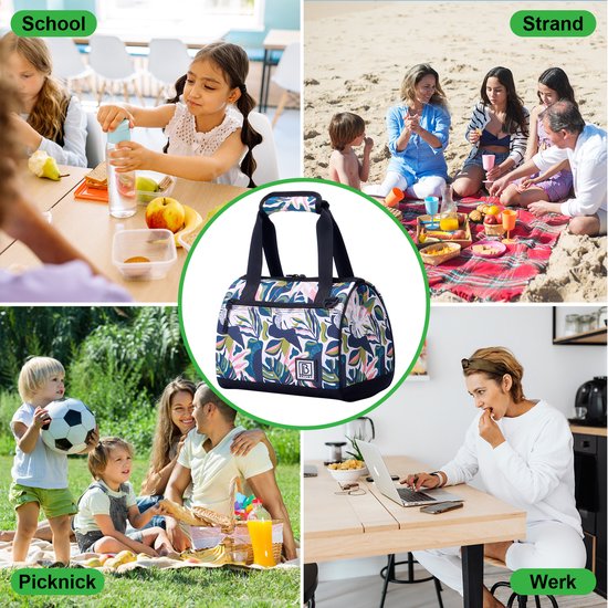 Brisby 4 Laags Geïsoleerde Koeltas - Lunchtas 10 Liter - Botanic Garden van Brisby — afbeelding 2
