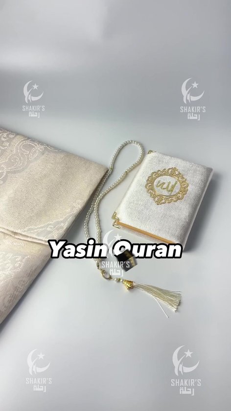 ihvan online Luxe islamitische gebedsbox met fluwelen hoes, set van 4